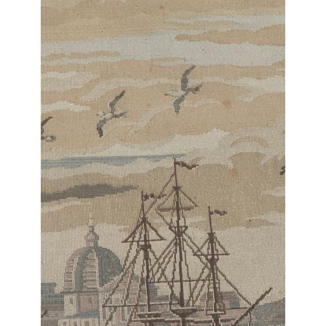 Vintage French Aubusson Jacquard Tapestry Port of Venice, 1970s For Sale - Image 18 of 18