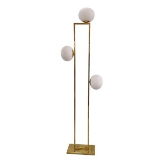 Vintage Brass and Glass Floor Lamp, 2000 For Sale