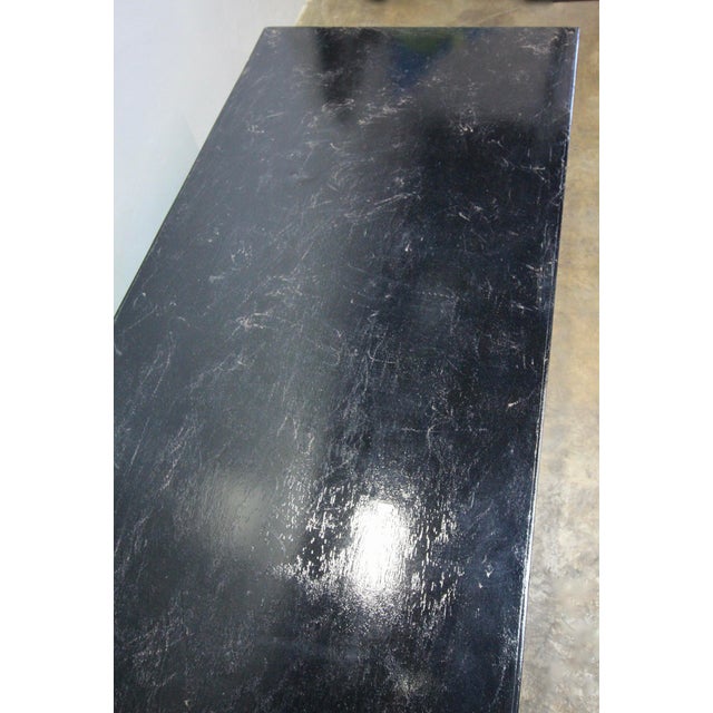 Large Black Lacquer Thomas Pheasant for Baker Greek Key Coffee Table For Sale - Image 10 of 10