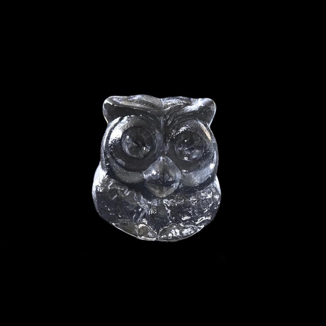 Vintage Glass Figure of an Owl by Lars Hellsten For Sale - Image 5 of 6