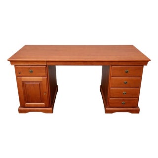 Louis Philippe Style Pine Executive Desk, 1970s For Sale