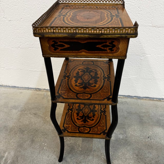 Napoleon III Side Table in Precious Wood Marquetry, France, 1800s For Sale - Image 12 of 14