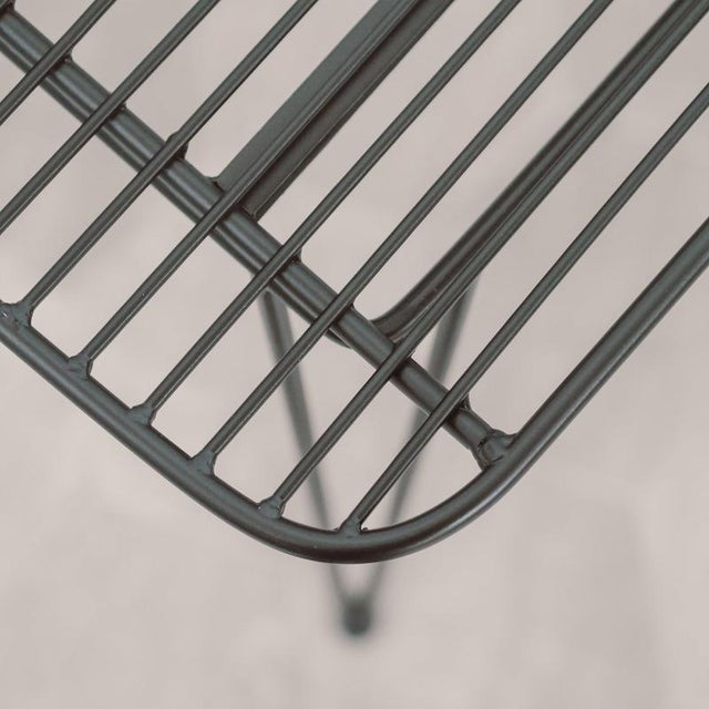 Industrial Style Black Metal Wire Chair For Sale - Image 6 of 8