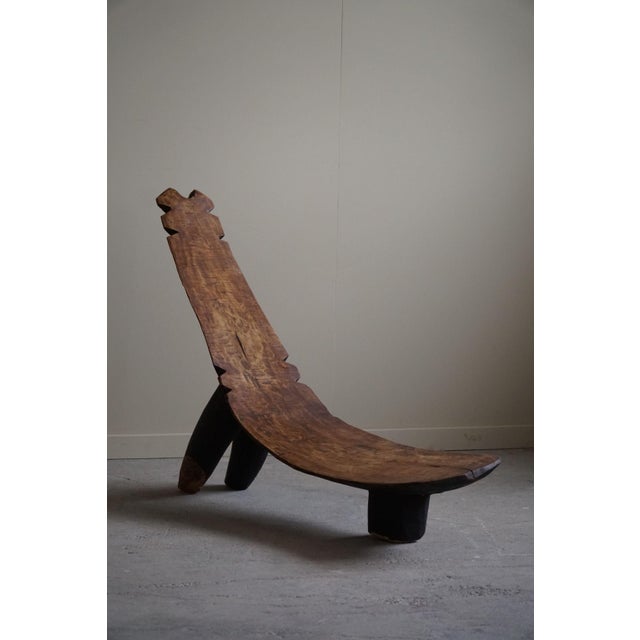 Brown West African Tribal Lobi Chair, Burkina Faso, 1940s For Sale - Image 8 of 17