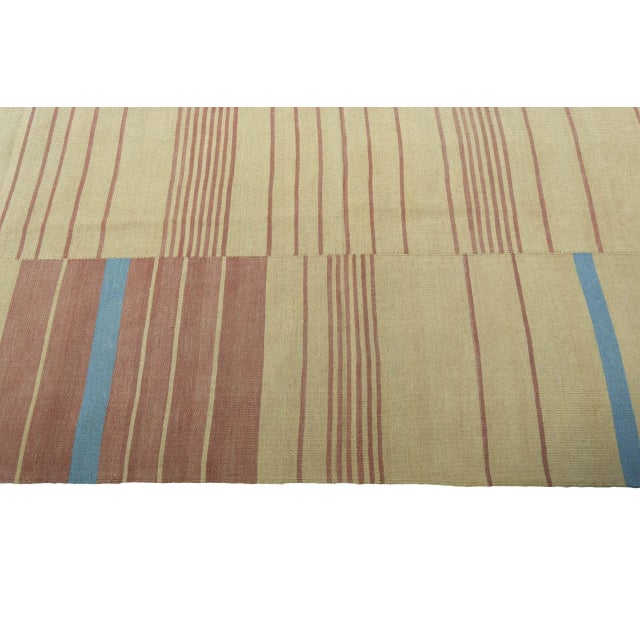 Textile Handwoven Kilim Rug in Wool For Sale - Image 7 of 9
