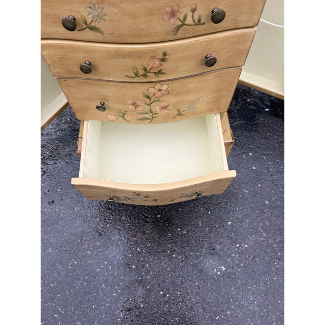 Traditional Hand-Painted French Country Style Vintage Jewelry Cabinet For Sale - Image 3 of 8