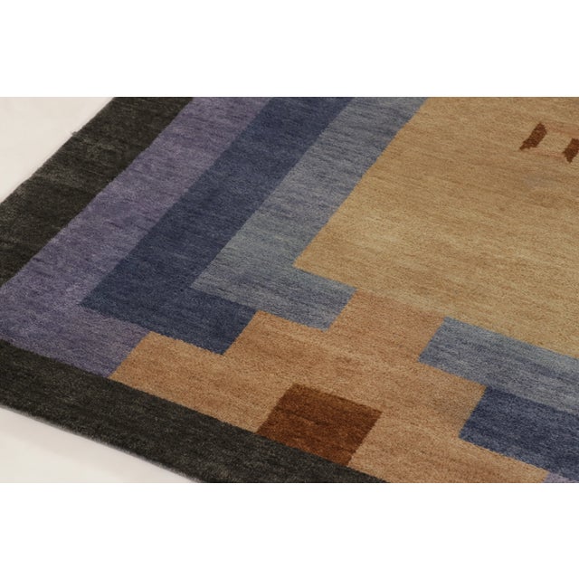 2020s Contemporary Art Deco Geometric Wool Rug by Rug & Kilim, India For Sale - Image 5 of 11