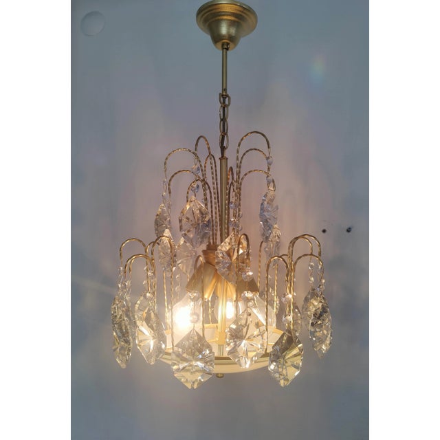 1980s Crystal Chandelier French Basket For Sale - Image 10 of 11