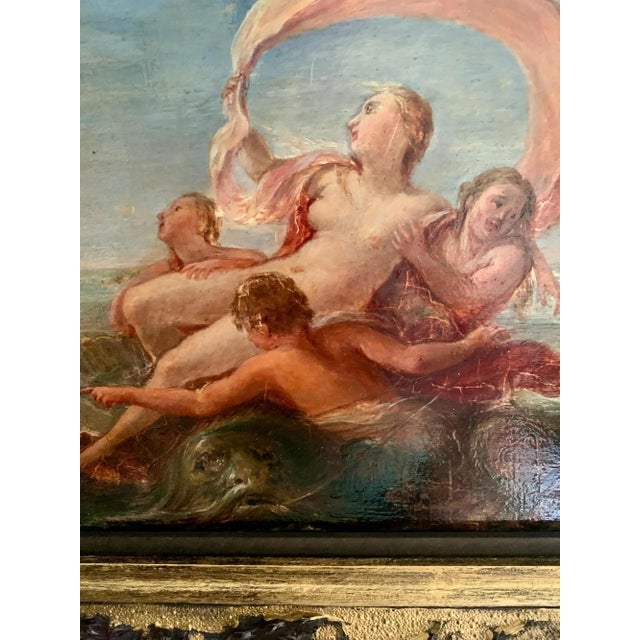 Antique Allegorical Mythological Oil Painting of Polyphemus and Galatea by Filippo Lauri, 19th Century For Sale - Image 11 of 15