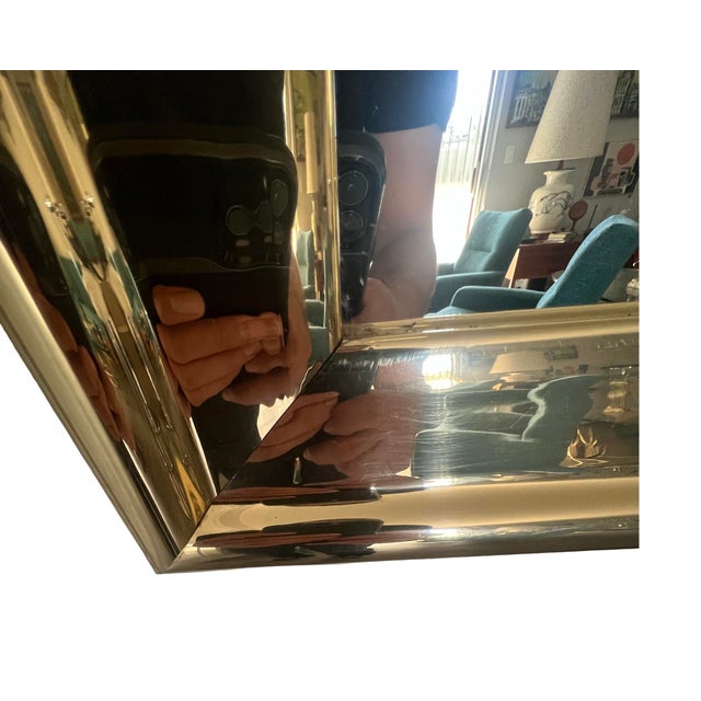 Glass Vintage 1980s Hollywood Regency Bird Flower Gold Gilt Mirror Postmodern For Sale - Image 7 of 8