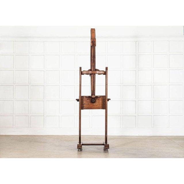 Large English Oak Artists Easel, 1920 For Sale - Image 8 of 15