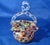 This Late Victorian early Art Nuevo Bohemian hand blown basket with loop thorn handle was made by the Franz Welz Art Glass...