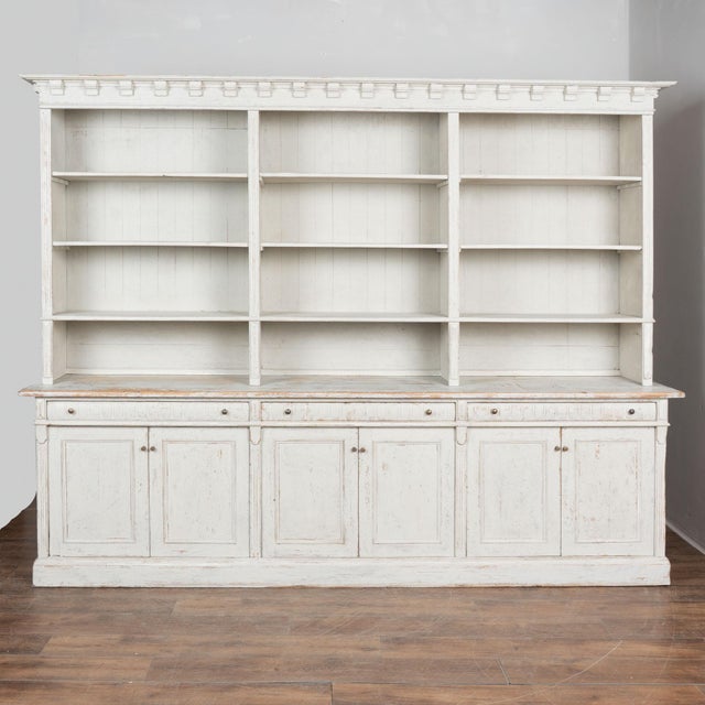 Gustavian (Swedish) 19th Century Large White Danish Bookcase Display Cabinet For Sale - Image 3 of 18
