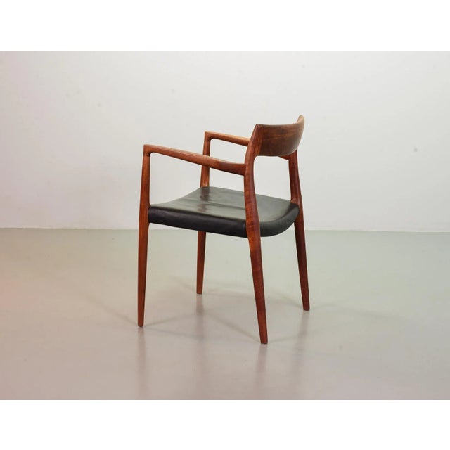 1960s Danish Solid Teak & Black Leather 57 Desk Chair by Niels Otto Moller for J.L. Møllers, 1960s For Sale - Image 5 of 18