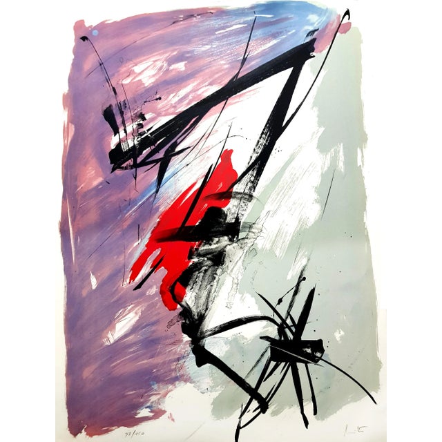 Jean Miotte - Abstract Composition - Original Signed Lithograph 1970s For Sale