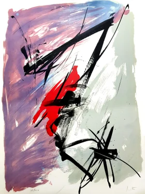 Jean Miotte - Abstract Composition - Original Signed Lithograph 1970s
