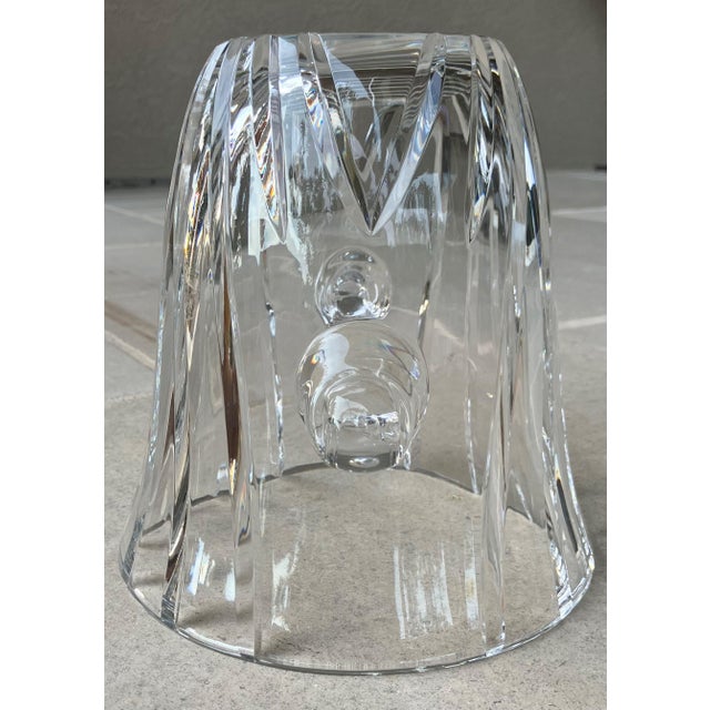 Tiffany and Co. Late 20th Century Flared Swirl Cut Crystal Nautilus Shell Applied Handles Ice Bucket in the Manner of Tiffany & Company For Sale - Image 4 of 18