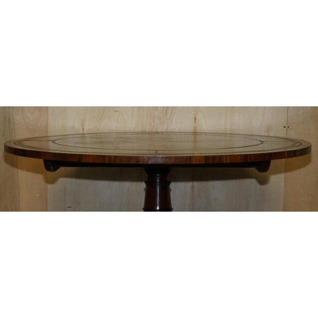 William IV Hardwood & Green Leather Library Dining Table, 1830s For Sale - Image 4 of 18