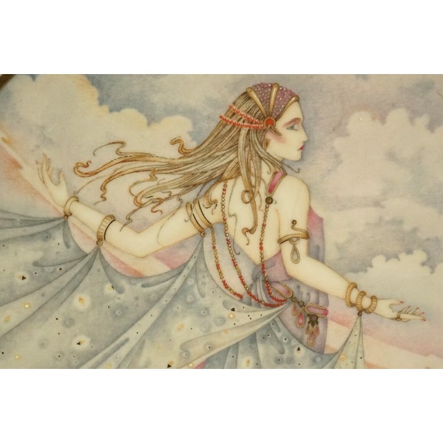 Art Nouveau Style Porcelain Plates with Ladies Motif and Gilt Edges by Umberto Banchelli for Manufacture Seltmann Weiden, Bavaria, 1980s, Set of 4 For Sale - Image 13 of 18