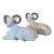 Mid 20th Century Italian Glazed Terra Cotta Rams- a Pair For Sale