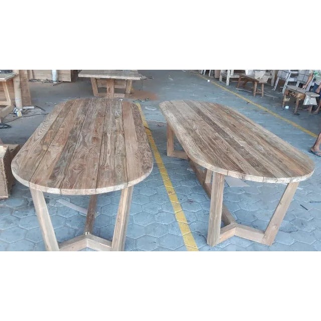 Early 21st Century Vintage Oval Teak Outdoor Dining Table For Sale - Image 5 of 5