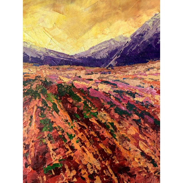 Orange Oil Painting Mountain Sunset v. Zadorozhnya For Sale - Image 8 of 12