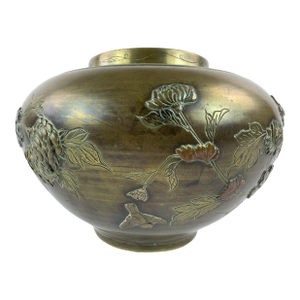 Late 19th Century French Indochinese Patinated Metal Cache-Pot