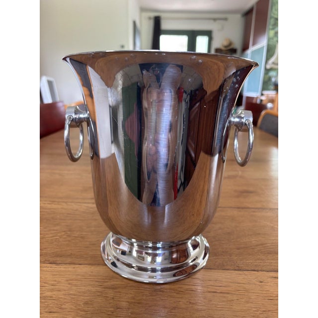 Champagne Bucket in Stainless Steel and Gold-Plated Brass by Guy Degrenne, 1980s For Sale - Image 13 of 13
