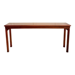 Mid-Century Chinese Chippendale Style Mahogany Console Table For Sale