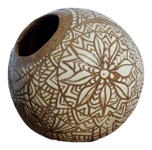 Vintage Mid 20th Century Hand Carved Studio Pottery Pot