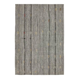 Mid 20th Century Gray Vintage Modern Kilim Rug For Sale