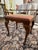 Queen Anne style Mahogany footstool/bench. Beautiful cabriole legs paired with salmon colored upholstery with zigzag...