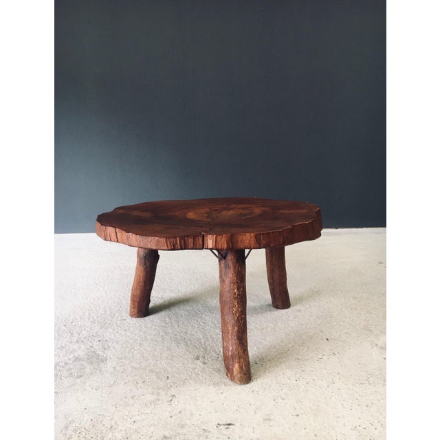 Handcrafted Teak Tree Trunk Tripod Coffee Table, 1960s For Sale - Image 17 of 18