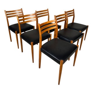 Vintage Living Room Chairs in Skai, 1960s, Set of 6 For Sale