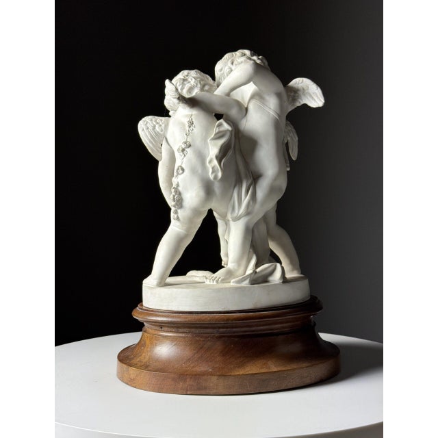 Biscuit Statue of 2 Puttis For Sale - Image 9 of 14