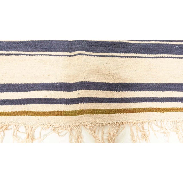 Textile Doris Leslie Blau Vintage Indian Dhurrie Striped Rug For Sale - Image 7 of 11