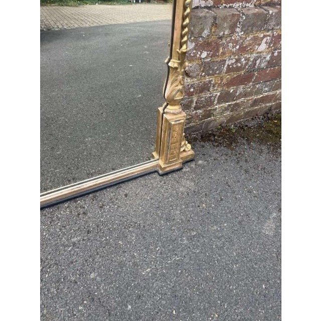 Antique English Gilt Rope Twist Framed Overmantle Mirror For Sale - Image 3 of 9