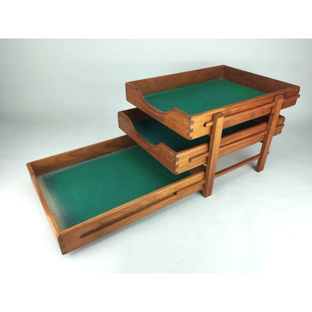 Wood Mid-Century Modern Danish Desk Tray in Teak, 1950s For Sale - Image 7 of 18