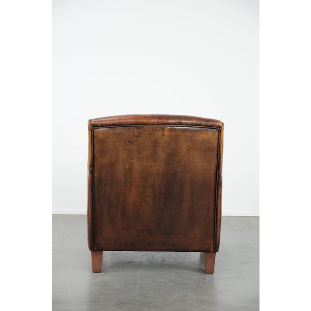 Vintage Club Chair in Sheepskin Leather For Sale - Image 4 of 15