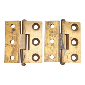 Pair of Vintage 3.5 X 4 In. Offset Bifold Brass Door Hinges
