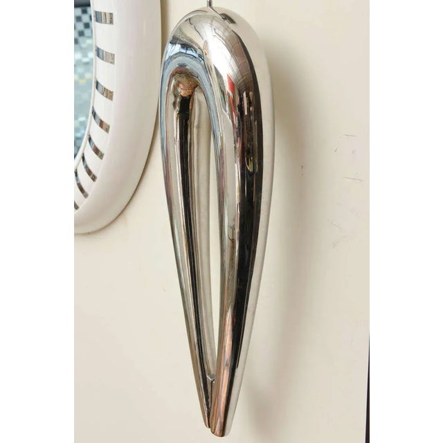 Silver Modernist Limited Edition Suspended Wall Sculpture in Stainless Steel by Jim Martin For Sale - Image 8 of 10