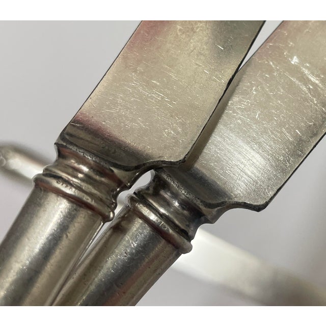 1920s Set of Five Sterling Acanthus Leaf Knives For Sale - Image 5 of 8