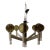 1970s Large Mid Century Modern Smoked Glass & Metal & Walnut Chandelier in Sonneman Style For Sale
