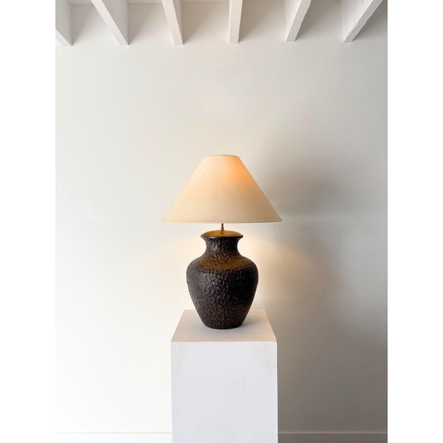 Ceramic Large Vintage Pottery Table Lamp, 1970s For Sale - Image 7 of 12