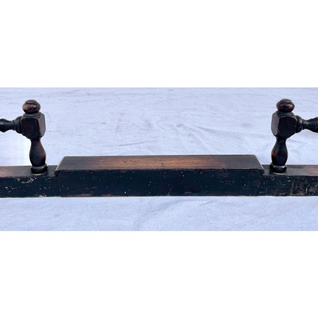 1800's Antique Turned Wood Fireplace Fender For Sale - Image 11 of 12