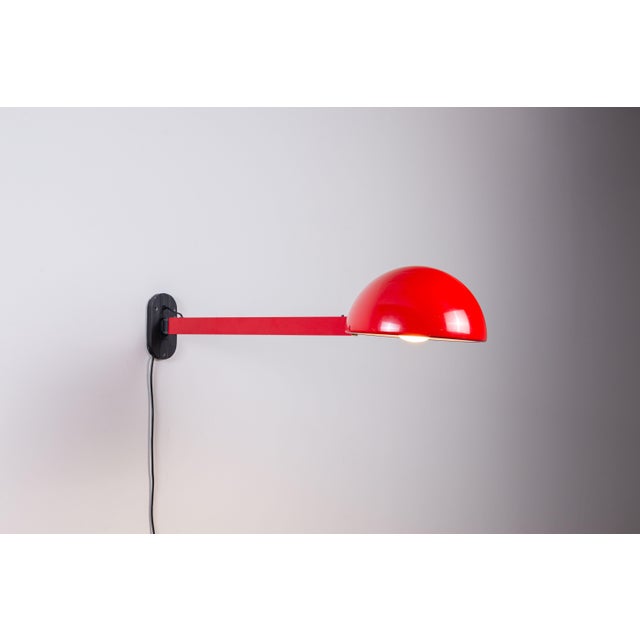 Postmodern Extendable Wall Lamp in Red Metal, 1970s For Sale - Image 14 of 14