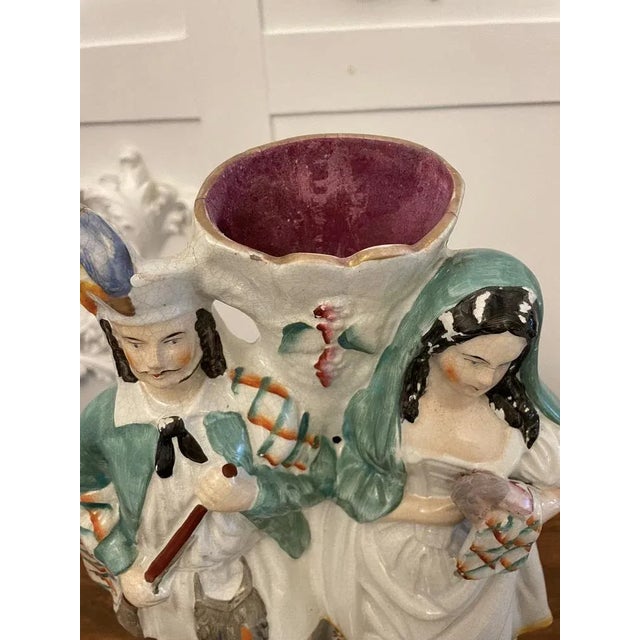 Ceramic Large Victorian Flat Back Figure from Staffordshire, 1860s For Sale - Image 7 of 11