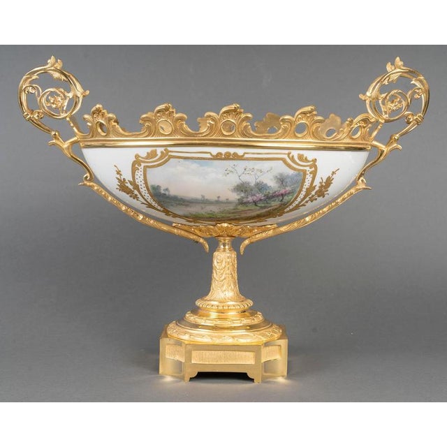 Goldenrod Painted Porcelain and Gilt Bronze Bowl For Sale - Image 8 of 11
