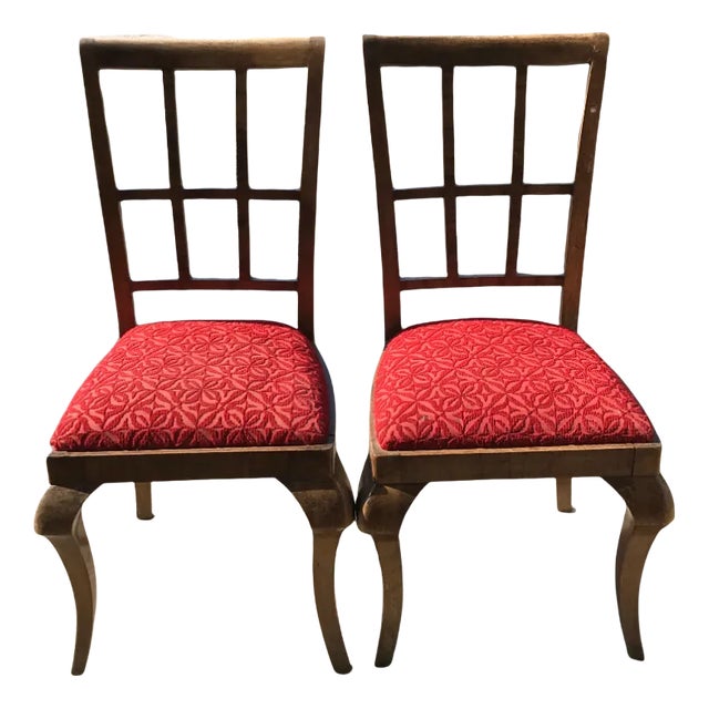 Set of Art Deco Velvet Dining Chairs, 1930s For Sale