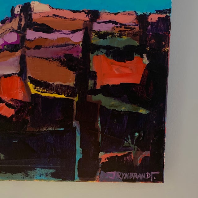 “Canyon Patchwork” Original Painting on Canvas For Sale - Image 6 of 6